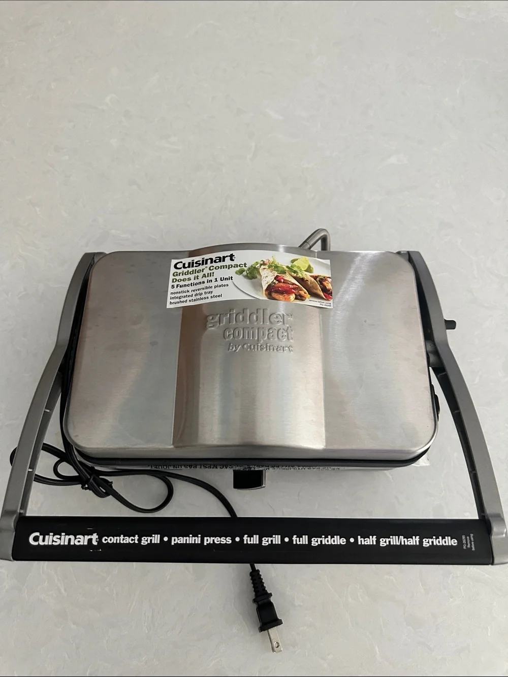 Cuisinart Griddler Compact GR-35 Grill, Panini Press & Griddle, Nonstick Plates - Picture 1 of 11